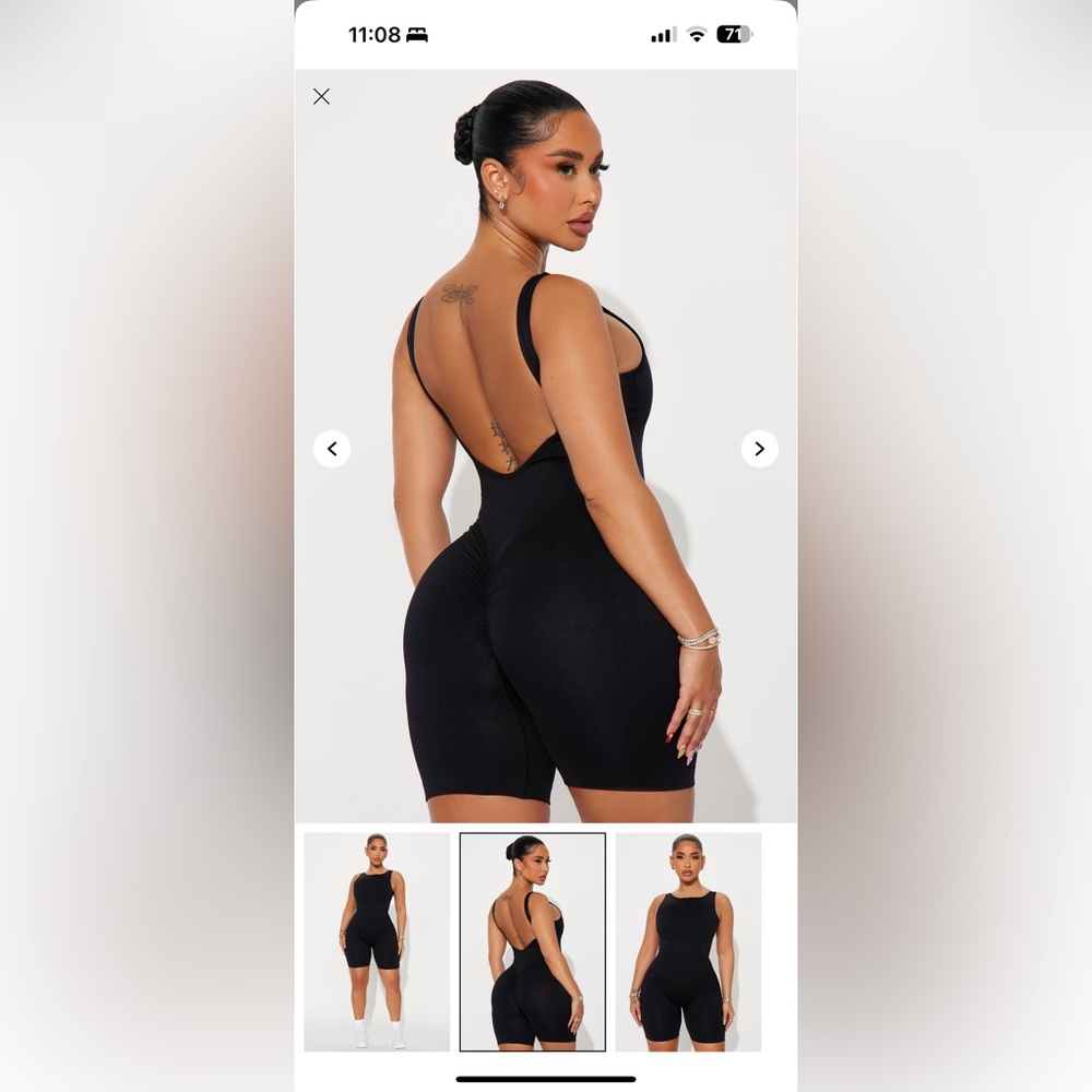 Fashion Nova Black Active Romper